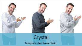  Presentation with collage - Theme enhanced with invitation - collage of handsome senior man background and a light blue colored foreground