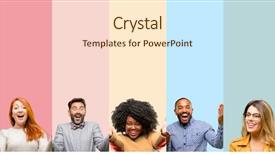  Presentation with confident - PPT theme having invitation - cool group of people woman background and a lemonade colored foreground