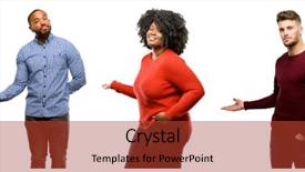  Presentation with man woman - Presentation design enhanced with invitation - group of cool people woman background and a red colored foreground