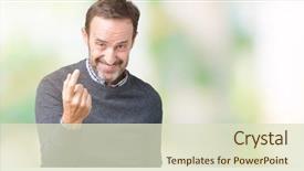  Presentation with invitation - Slide set featuring invitation - handsome middle age senior man background and a soft green colored foreground