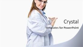  Presentation with ent medical related - Audience pleasing slide deck consisting of invitation - middle age mature doctor woman backdrop and a white colored foreground