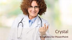  Presentation with over come challanges - Slides featuring invitation - middle ager senior doctor woman background and a lemonade colored foreground