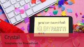  Presentation with invitation party - Audience pleasing slide deck consisting of invitation - smartphone with the text you backdrop and a red colored foreground