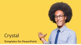  Presentation with african american business - Beautiful slide deck featuring invitation - young african american business man backdrop and a yellow colored foreground