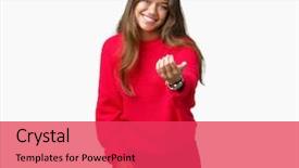  Presentation with invitation - PPT theme with invitation - young beautiful brunette woman wearing background and a red colored foreground