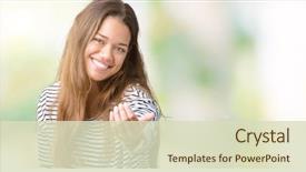  Presentation with invitation - Beautiful theme featuring invitation - young beautiful brunette woman wearing backdrop and a soft green colored foreground