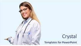  Presentation with ent medical related - Slide set having invitation - young doctor woman medical professional background and a sky blue colored foreground