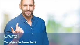  Presentation with over come challanges - Beautiful slides featuring invitation - young handsome man over isolated backdrop and a ocean colored foreground