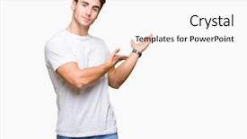  Presentation with handsome - PPT theme having invitation - young handsome man wearing white background and a white colored foreground