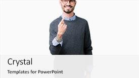  Presentation with smart - Beautiful presentation featuring invitation - young handsome smart man wearing backdrop and a white colored foreground