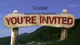  Presentation with beach party invitation - Audience pleasing PPT layouts consisting of pool party invitation - you're invited wooden sign backdrop and a teal colored foreground