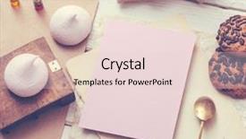  Presentation with sweets - Slides having invitation breakfast - blank cardboard tag next background and a  colored foreground