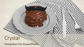  Presentation with breakfast invitation - Beautiful presentation design featuring invitation breakfast - chocolate pancakes with mustache backdrop and a lemonade colored foreground