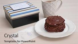  Presentation with breakfast invitation - Audience pleasing PPT theme consisting of invitation breakfast - chocolate pancakes with paint backdrop and a soft green colored foreground