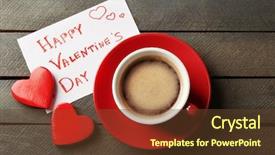  Presentation with coffee cup - Beautiful slides featuring invitation breakfast - cup of coffee and heart backdrop and a tawny brown colored foreground
