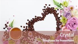  Presentation with heart flowers - Cool new slide deck with invitation breakfast - festive concept for valentine day backdrop and a coral colored foreground