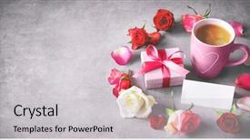  Presentation with breakfast invitation - PPT layouts enhanced with invitation breakfast - holidays background with coffee mug background and a light gray colored foreground