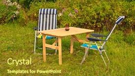  Presentation with garden - Slides with invitation breakfast - inviting garden settings background and a tawny brown colored foreground