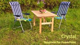  Presentation with breakfast invitation - PPT theme featuring invitation breakfast - inviting table with water melon background and a tawny brown colored foreground