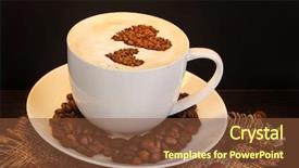  Presentation with brown - Slides featuring invitation breakfast - latte on wooden table background and a  colored foreground
