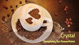  Presentation with breakfast invitation - PPT layouts consisting of invitation breakfast - latte on wooden table background and a tawny brown colored foreground