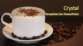  Presentation with brown - Amazing presentation theme having invitation breakfast - latte on wooden table backdrop and a  colored foreground