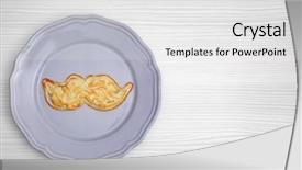  Presentation with breakfast invitation - Cool new PPT theme with invitation breakfast - mustache pancakes happy fathers day backdrop and a white colored foreground