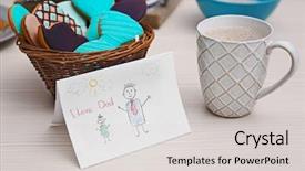  Presentation with cookies - Audience pleasing slide deck consisting of invitation breakfast - tasty cookies with child picture backdrop and a light gray colored foreground