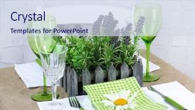  Presentation with cutlery easter table setting - Theme enhanced with invitation breakfast - trendy table setting in restaurant background and a sky blue colored foreground