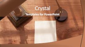  Presentation with old paper pen - Slide set having invitation business reception - blank pad of paper background and a red colored foreground