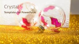  Presentation with invitation - Beautiful PPT theme featuring invitation-card-with-christmas-bauble backdrop and a cream colored foreground