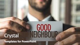  Presentation with good - Presentation theme consisting of invitation cards - good neighbour background and a tawny brown colored foreground