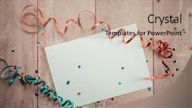  Presentation with blank - Cool new theme with invitation cards birthday - blank paper sheet with bow backdrop and a coral colored foreground