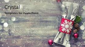  Presentation with christmas holidays - PPT layouts consisting of invitation chritsmas - holidays background with christmas table background and a light gray colored foreground