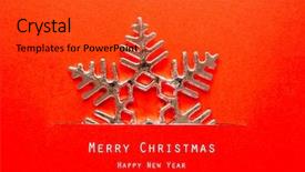  Presentation with vintage christmas - Slide set with invitation chritsmas - vintage christmas postcard with snowflakes background and a red colored foreground