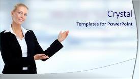  Presentation with business resilience - Slide set featuring invitation company presentation - beautiful business woman background and a  colored foreground