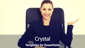  Presentation with flouride treatmnt in the dental office - Presentation design consisting of invitation company presentation - blonde businesswoman inviting background and a  colored foreground