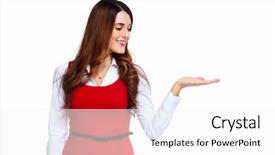  Presentation with company presentation - Amazing slide set having invitation company presentation - portrait of happy young business backdrop and a  colored foreground