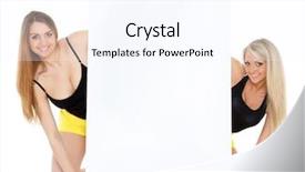  Presentation with company presentation - Beautiful theme featuring invitation company presentation - two young pretty women backdrop and a  colored foreground