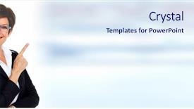  Presentation with copy space leadership - Cool new slide deck with invitation company presentation - woman presenting copy space backdrop and a  colored foreground