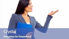  Presentation with young business woman smile show - Colorful slide set enhanced with santa claus hat at xmas backdrop and a tawny brown colored foreground