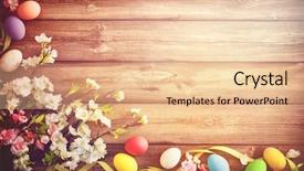  Presentation with invitation - Colorful PPT theme enhanced with invitation event - easter background with colorful eggs backdrop and a  colored foreground
