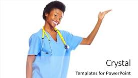 Presentation with children doctor african - Audience pleasing theme consisting of invitation healthcare - african doctor woman isolated backdrop and a  colored foreground