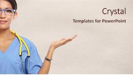  Presentation with chinese - PPT theme featuring invitation healthcare - chinese nurse woman background and a lemonade colored foreground