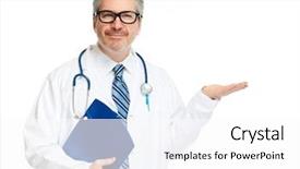  Presentation with pharmacist - Presentation consisting of invitation healthcare - doctor pharmacist presenting white background background and a  colored foreground