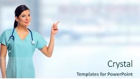  Presentation with offering advertising space in malls - Colorful slides enhanced with invitation healthcare - doctor woman showing advertising space backdrop and a  colored foreground