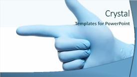  Presentation with pointer - Audience pleasing slides consisting of invitation healthcare - hand pointer isolated on white backdrop and a  colored foreground