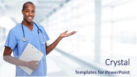  Presentation with facial pain medical man - Beautiful slide set featuring invitation healthcare - medical doctor man presenting copy backdrop and a  colored foreground
