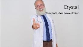  Presentation with doctor and patient medical consultation - Presentation design enhanced with invitation healthcare - pleased doctor invites you have background and a  colored foreground