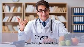  Presentation with nutrition - Theme featuring invitation healthcare - scientist studying nutrition in various background and a  colored foreground